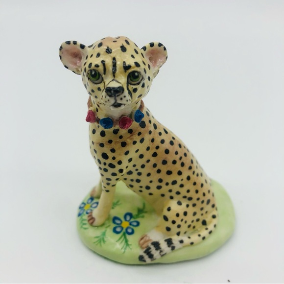 Vintage An Original Sculpture Signed Basil Matthews ENGLAND Cheetah Figurine - Picture 5 of 7